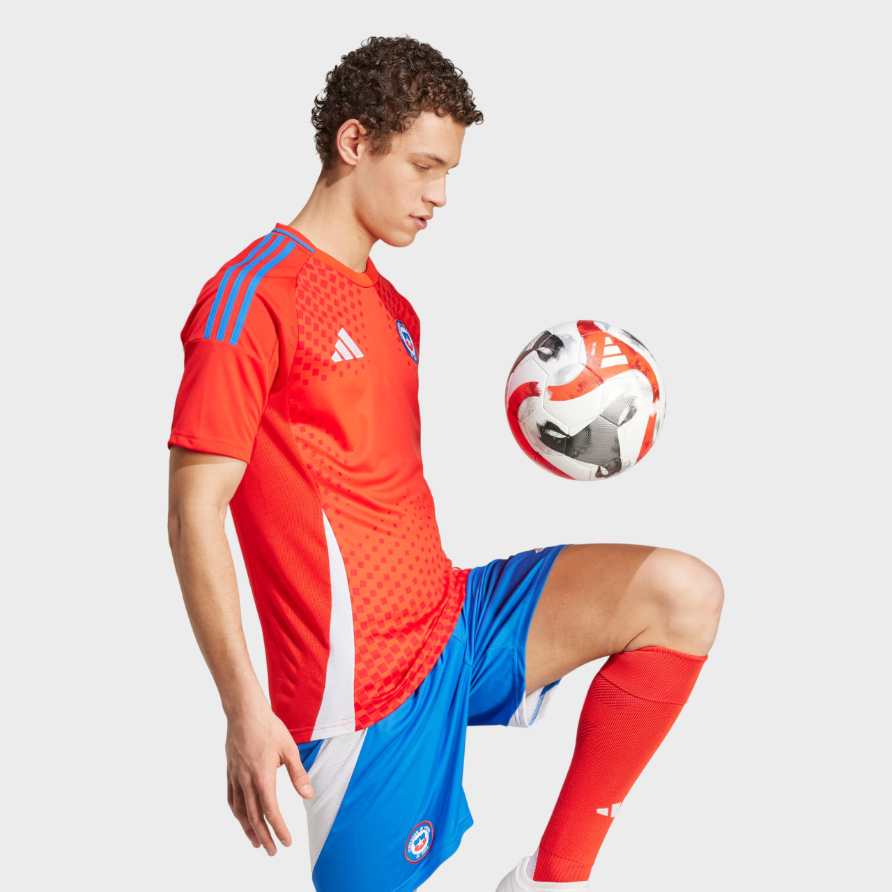 Camisa Chile I 24/25 - Torcedor Adidas Masculina - Vermelho