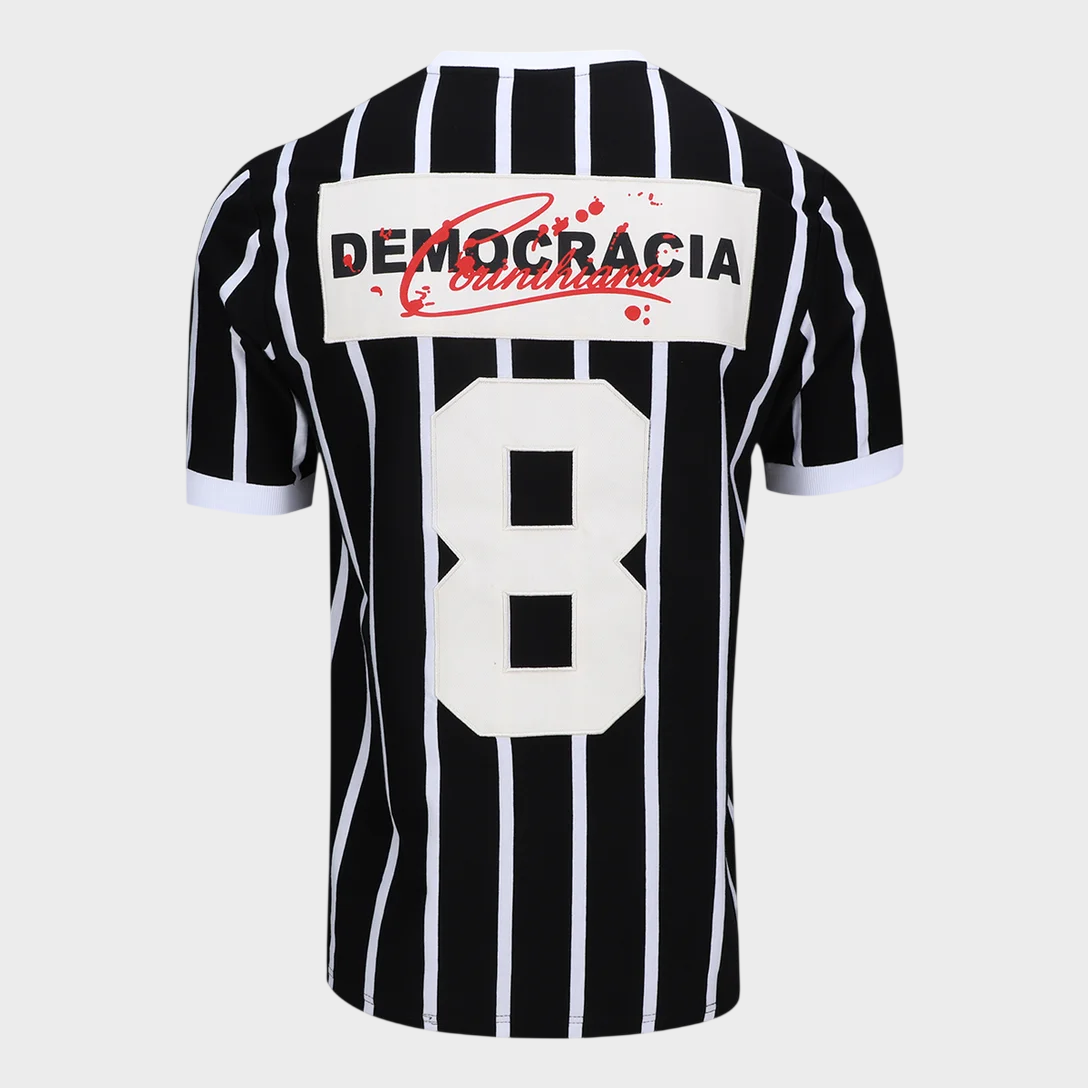 Camisa Corinthians Retrô Democracia Masculina - Preta
