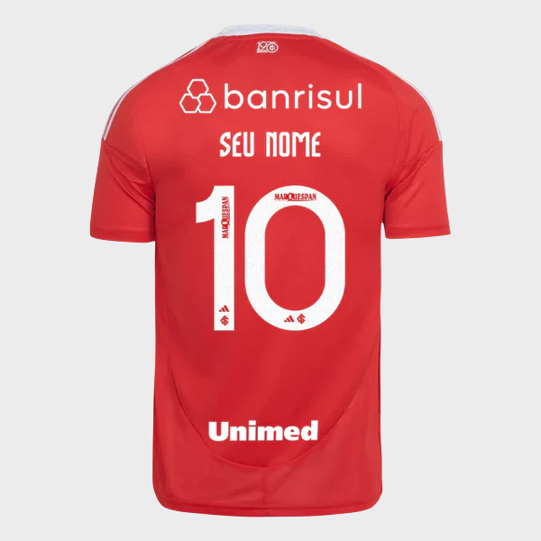 Camisa Internacional I 25/26 - Vermelha + Patrocínios