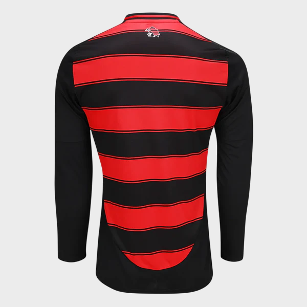 Camisa Flamengo I Manga Longa 25/26 - Vermelha e Preta