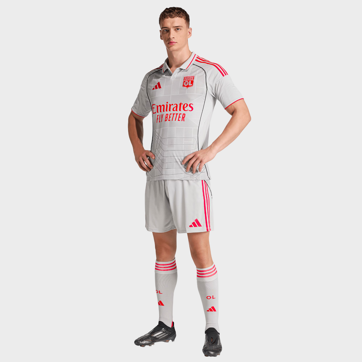 Camisa Lyon III 25/26 - Torcedor Adidas - Cinza