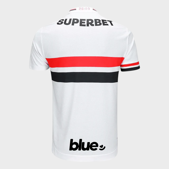 Camisa São Paulo I 25/26 - Branca e Vermelha + Patrocínios