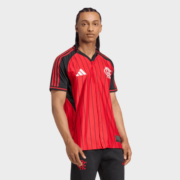 Camisa Flamengo US 2025 - Adidas - Vermelha e Preta