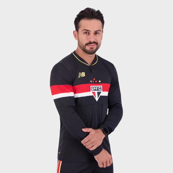 Camisa São Paulo III Manga Longa Comemorativa 25/26 - Preta