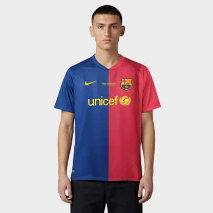 Camisa Barcelona I 2008/2009 Nike Torcedor - Azul e Grená - Retrô