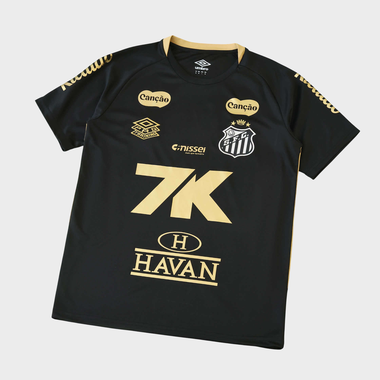 Camisa Santos Treino Jogador 25/26 - Preta + Patrocínios