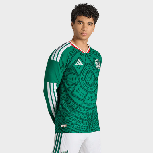 Camisa México I Manga Longa 26/27 - Torcedor Masculina - Verde