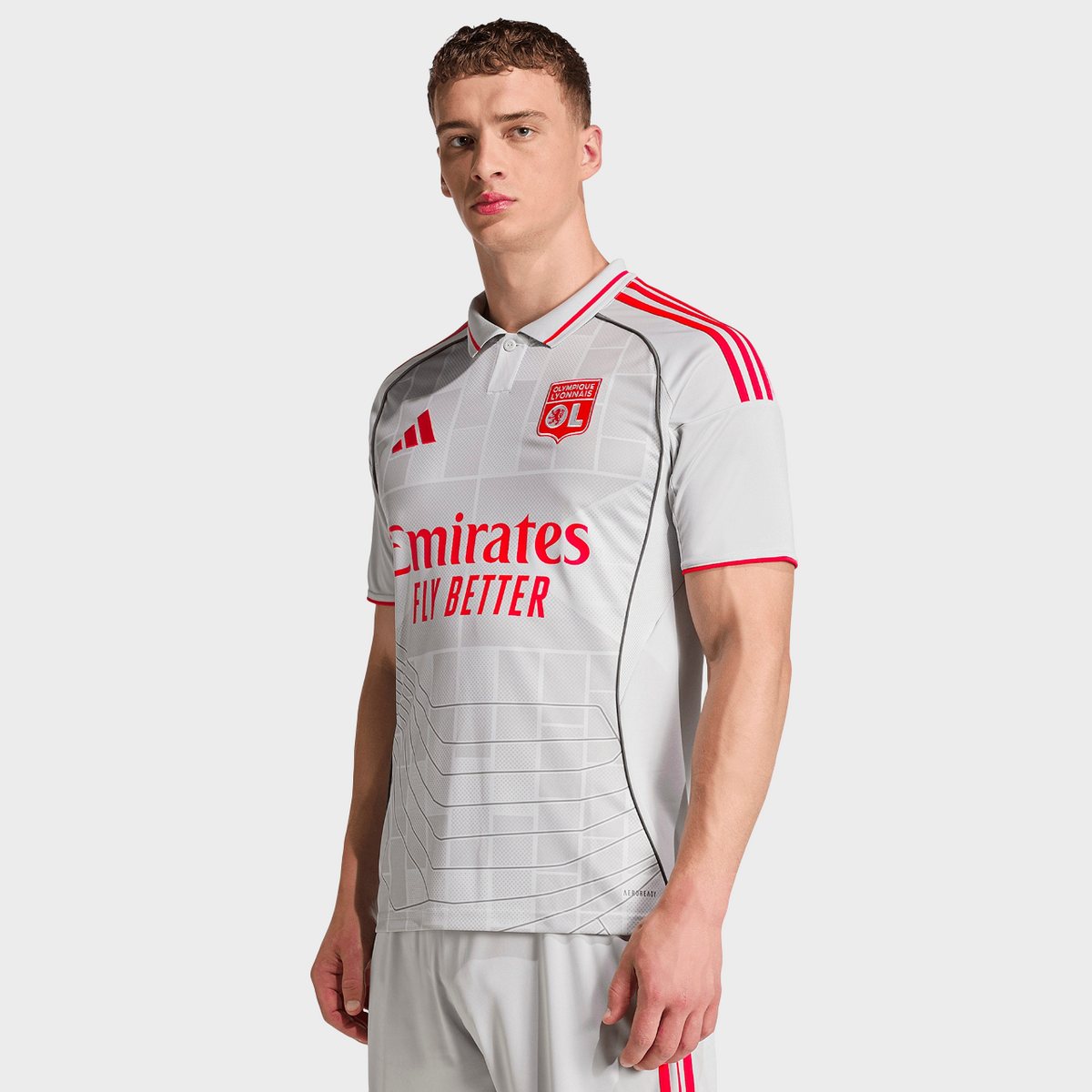 Camisa Lyon III 25/26 - Torcedor Adidas - Cinza