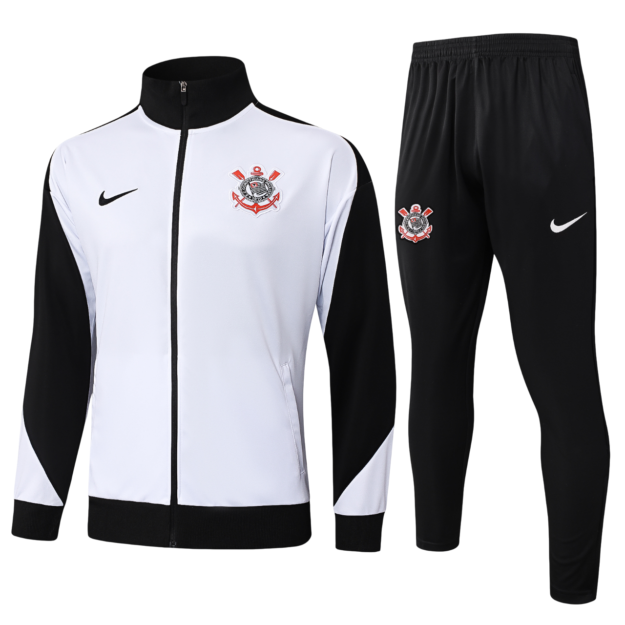 Conjunto Agasalho Treino Corinthians 25/26 - Preto e Branco