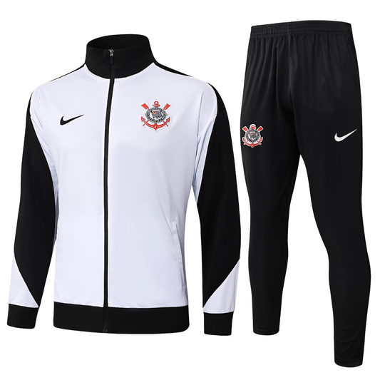 Conjunto Agasalho Treino Corinthians 25/26 - Preto e Branco