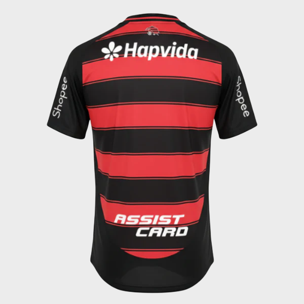 Camisa Flamengo I 25/26 - Torcedor + Patrocínios - Vermelha e Preta