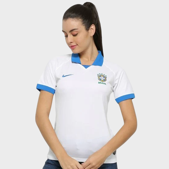 Camisa Seleção Brasileira Feminina III 19/20 Nike - Retrô - Branco e Azul