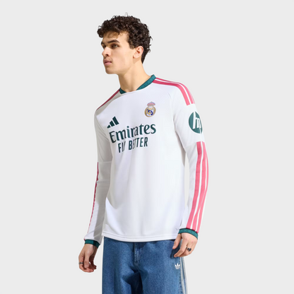 Camisa Real Madrid I Manga Longa 26/27 Torcedor - Branca