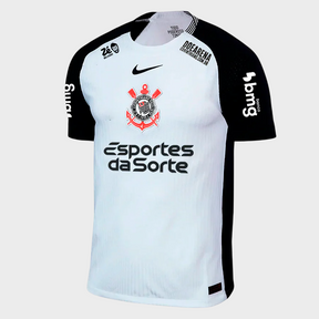 Camisa Corinthians I 25/26 - Jogador - Branca + Patrocínios