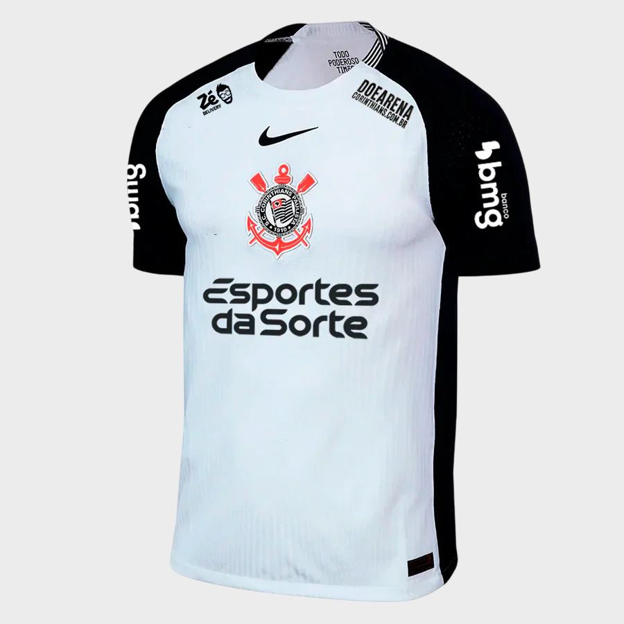 Camisa Corinthians I 25/26 - Jogador - Branca + Patrocínios