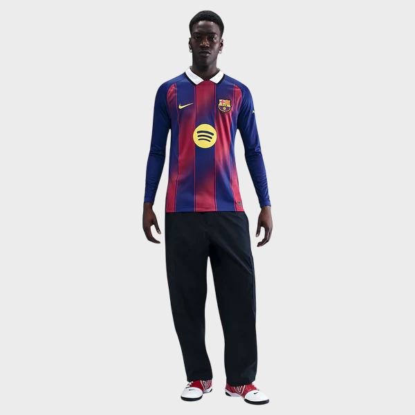 Camisa Barcelona I Manga Longa 25/26 - Torcedor Nike - Azul e Grená