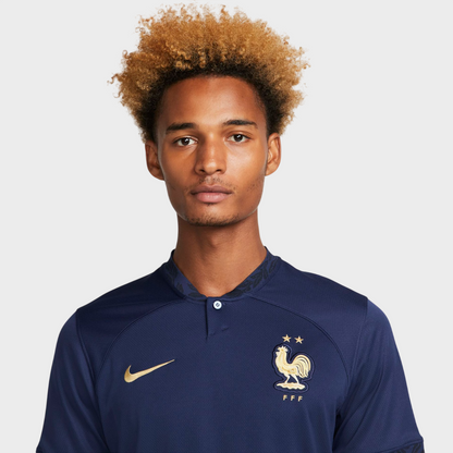 Camisa França I 2022 Torcedor Nike Masculina - Azul Marinho - Retrô