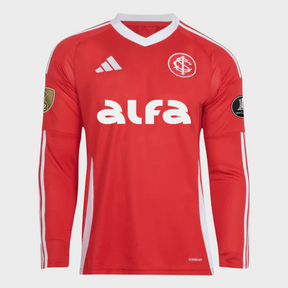 Camisa Internacional I Manga Longa 25/26 - Vermelha + Patrocínios
