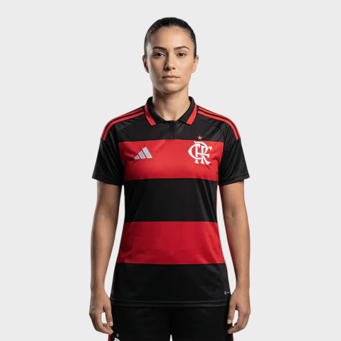 Camisa Flamengo Feminina I 26/27 - Vermelha e Preta