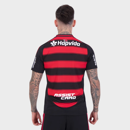 Camisa Flamengo I 25/26 - Torcedor + Patrocínios - Vermelha e Preta