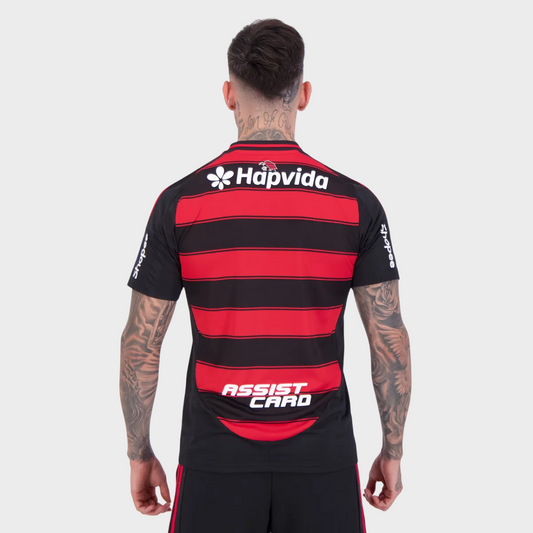 Camisa Flamengo I 25/26 - Torcedor + Patrocínios - Vermelha e Preta