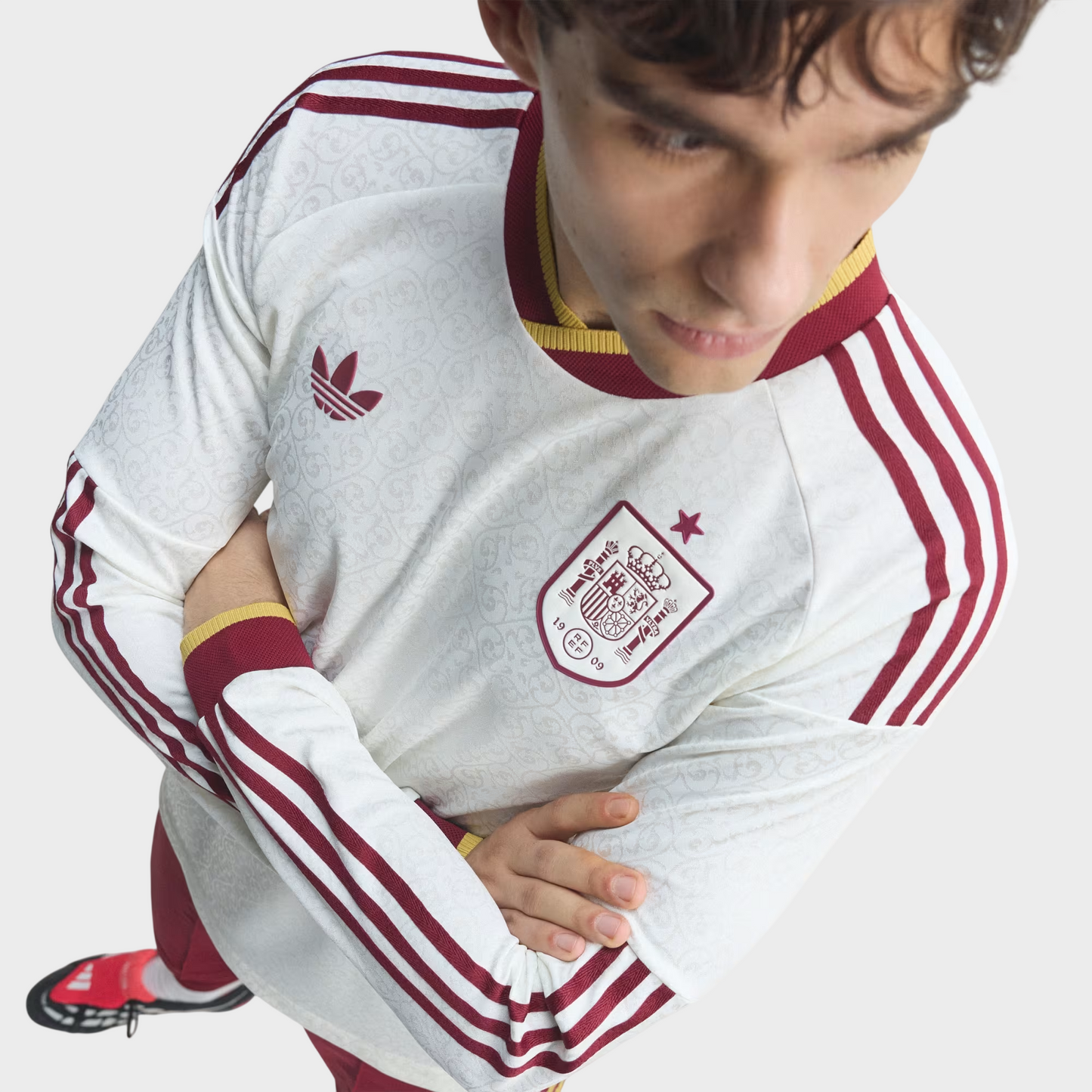 Camisa Espanha II Manga Longa 26/27 - Torcedor Adidas Masculina - Off White