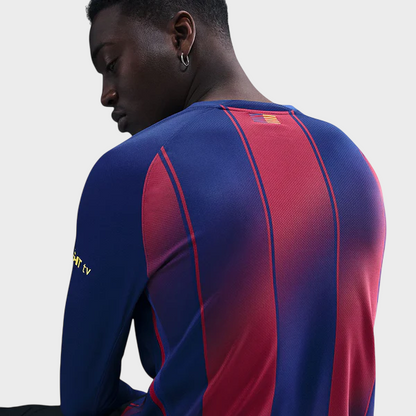 Camisa Barcelona I Manga Longa 25/26 - Torcedor - Azul e Grená