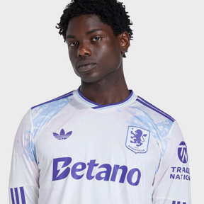 Camisa Aston Villa III Manga Longa 25/26 Adidas Torcedor Masculina - Branca