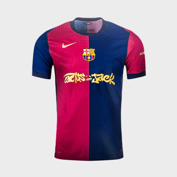Camisa Barcelona Home x Travis Scott 24/25 - Torcedor Masculino - Azul e Grená