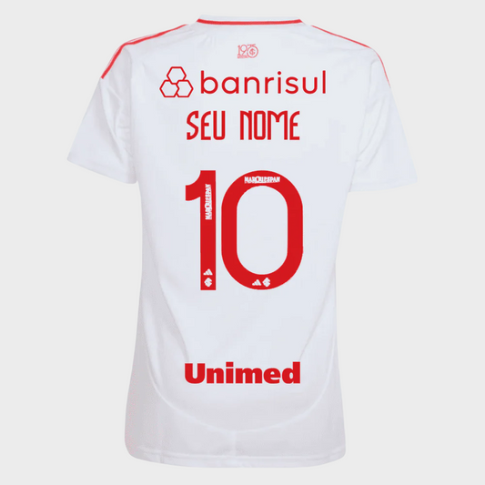Camisa Internacional Feminina II 25/26 - Branca + Patrocínios