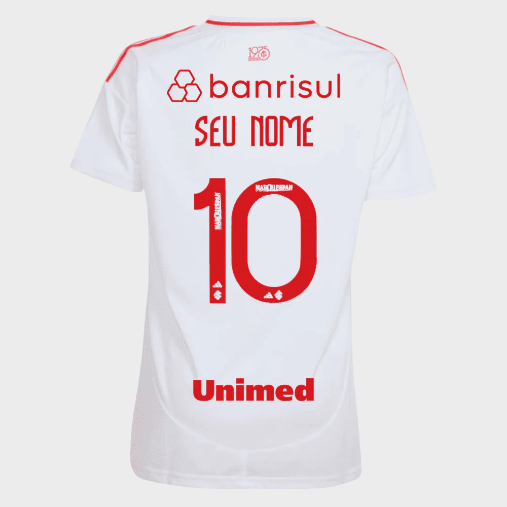 Camisa Internacional Feminina II 25/26 - Branca + Patrocínios