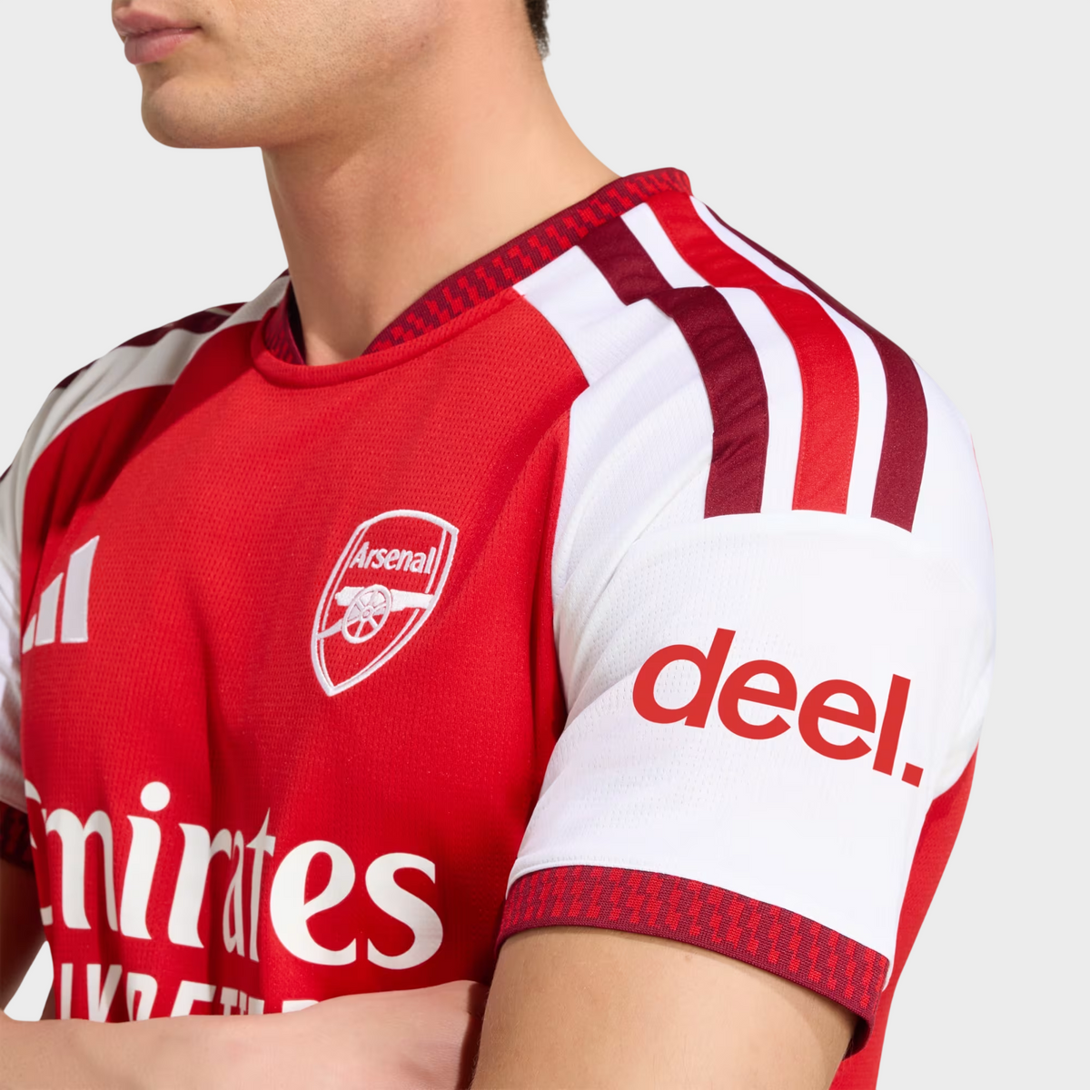 Camisa Arsenal I 26/27 Torcedor masculina - Branca e Vermelha