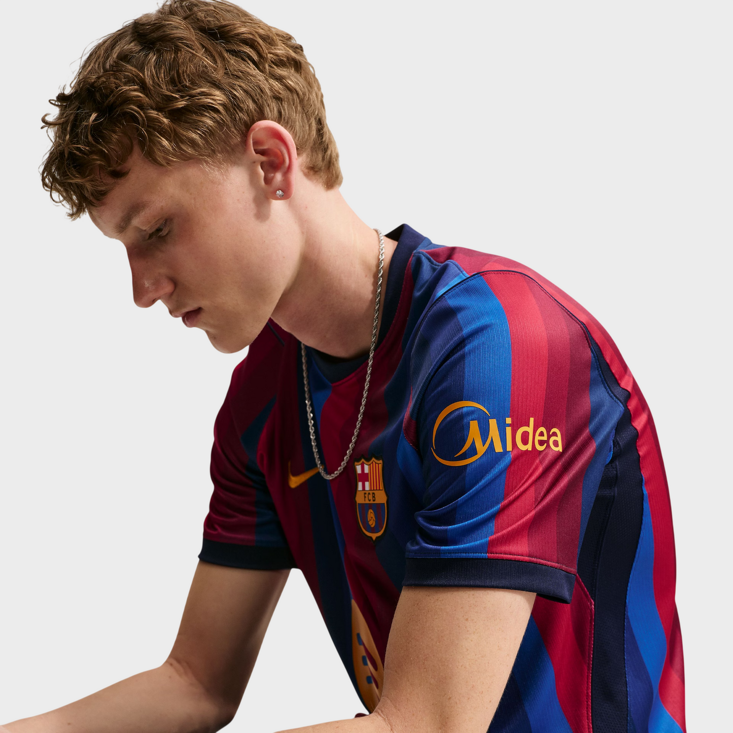 Camisa Barcelona I 26/27 - Torcedor Nike Masculina - Azul e Grená