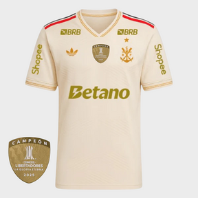 Camisa Flamengo III 25/26 - Torcedor + Patrocínios - Dourada