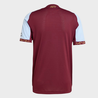 Camisa Aston Villa I 25/26 Adidas Torcedor Masculina - Vinho e Azul