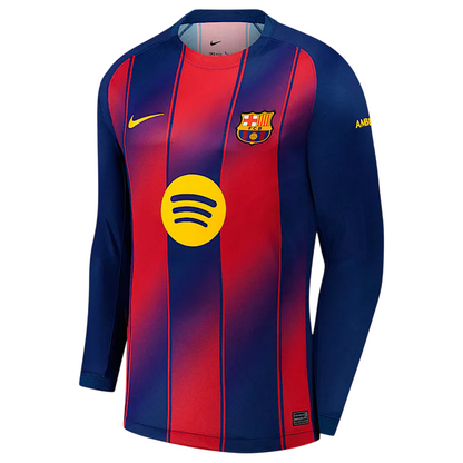 Camisa Barcelona I Manga Longa 25/26 - Torcedor - Azul e Grená