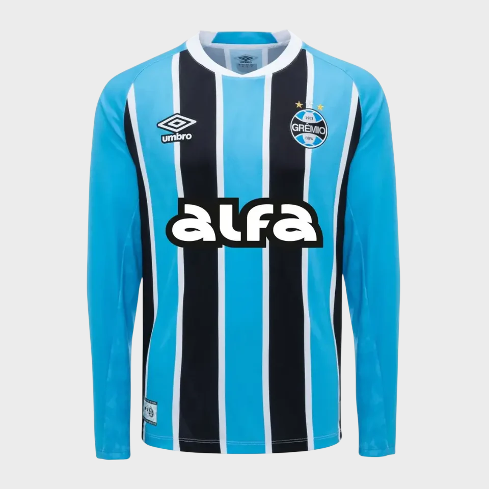 Camisa Grêmio I Manga Longa 25/26 - Azul e Preta