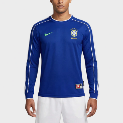 Camisa Seleção Brasileira II Manga Longa 1998 - Nike - Retrô - Azul