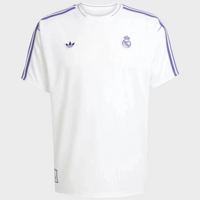 Camisa Real Madrid Terrace Icons 25/26 - Adidas - Branca e Roxa