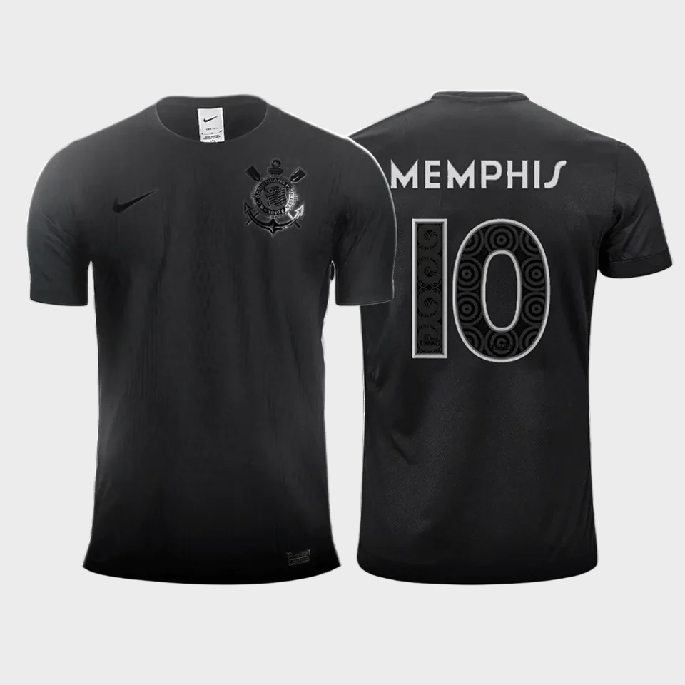 Camisa Corinthians II 24/25 - Jogador - Preta - MEMPHIS 10