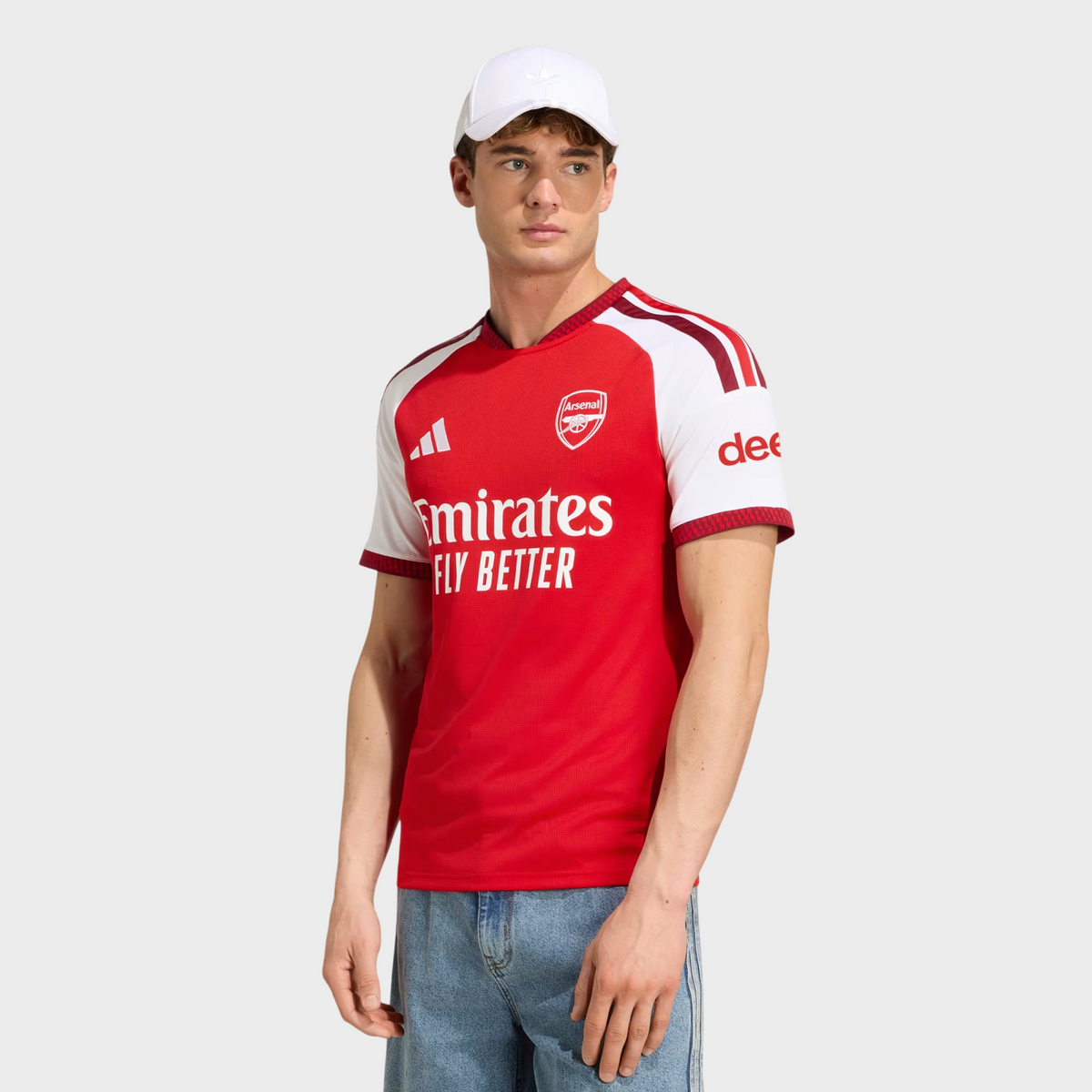 Camisa Arsenal I 26/27 Torcedor masculina - Branca e Vermelha