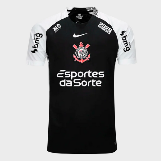 Camisa Corinthians II 25/26 - Torcedor - Preta + Patrocínios