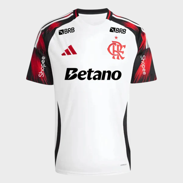 Camisa Flamengo II 25/26 - Torcedor + Patrocínios - Branca