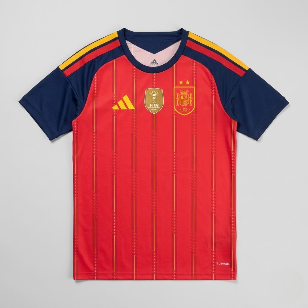 Camisa Espanha I 26/27 Patch Campeã do Mundo - Torcedor