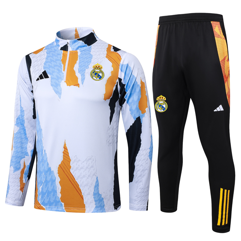 Conjunto Agasalho Treino Real Madrid 24/25 - Branco