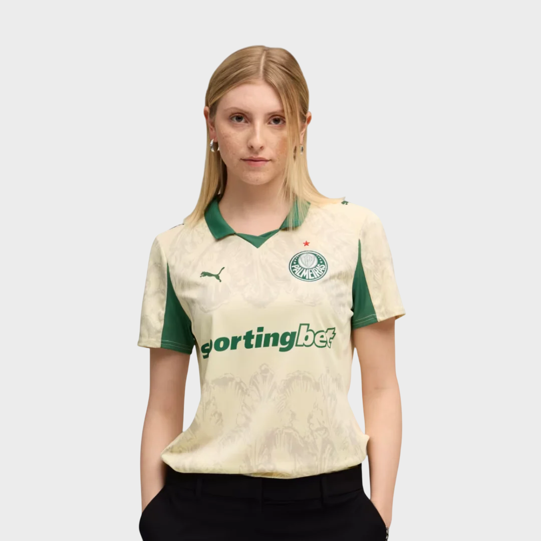 Camisa Palmeiras Mundial de Clubes Feminina 25/26 - Torcedor Puma - Bege