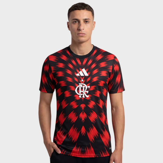 Camisa Flamengo Pré Jogo 25/26 - Vermelha e Preta
