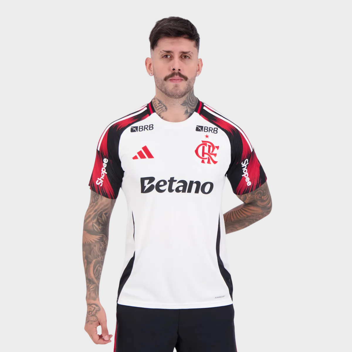Camisa Flamengo II 25/26 - Torcedor + Patrocínios - Branca