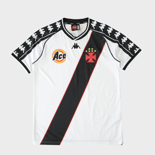 Camisa Vasco II 2000 Retrô - Branca e Preta