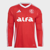 Camisa Internacional I Manga Longa 25/26 - Vermelha + Patrocínios